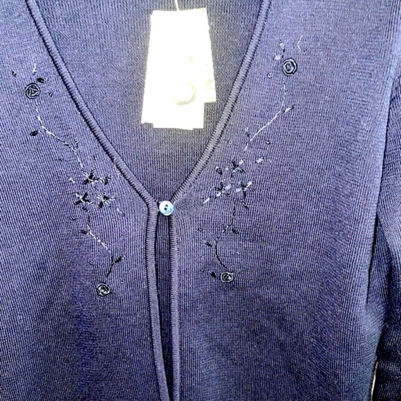 NWT INC Petite Woman Navy Blue One Button Cardigan Size S - Picture 5 of 12